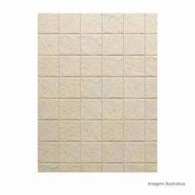 Porcelanato Pedra Hard 15x15cm Bege - Portinari Gili Be Esmaltado Bold