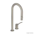 Bica-de-Mesa-Deca-Curva-para-Cozinha-You-Inox---Deca---1292.INX99---Fundo-Branco-Produto-com-item-complementar-posicionada-na-diagonal-direita-e-fechado-ou-produto-redondo