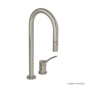 Bica-de-Mesa-Deca-Curva-para-Cozinha-You-Inox---Deca---1292.INX99---Fundo-Branco-Produto-com-item-complementar-posicionada-na-diagonal-direita-e-fechado-ou-produto-redondo