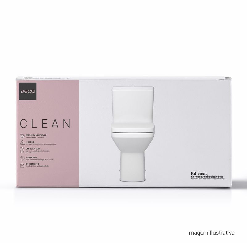 Kit-Completo-Deca-Bacia-com-Caixa-Acoplada-Clean-Branco---Deca---KP.460.17---Fundo-Branco-Produto-com-item-complementar-imagem-da-embalagam