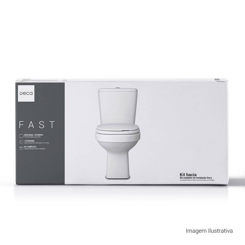 Kit-Completo-Deca-Bacia-com-Caixa-Acoplada-Fast-Branco---Deca---KP.760.17---Fundo-Branco-Produto-com-item-complementar-imagem-da-embalagam
