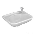 Lavatorio-Suspenso-Deca-395x295mm-Izy-Branco---Deca---L.15.17---Fundo-Branco-Produto-com-item-complementar-posicionada-na-diagonal-direita-e-fechado-ou-produto-redondo