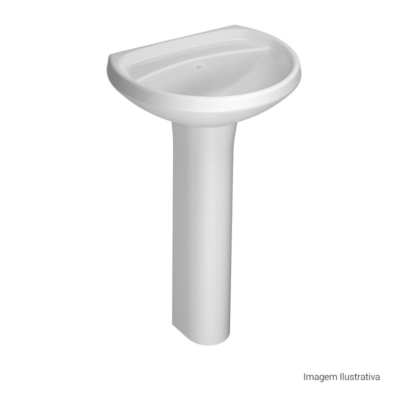 Lavatorio-Deca-Izy-e-Ravena-Branco---Deca---L.915.17---Fundo-Branco-Produto-com-item-complementar-posicionada-na-diagonal-direita-e-fechado-ou-produto-redondo