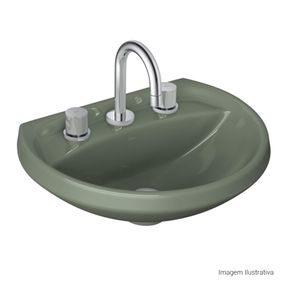Lavatorio-Deca-Izy-Ravena-Verde---Deca---L.915.60---Fundo-Branco-Produto-com-item-complementar-posicionada-na-diagonal-direita-e-fechado-ou-produto-redondo