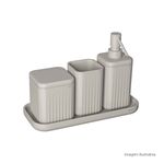 Porta-Sabao-Liquido-Deca-Quadrado-Senses-Amendoa-Fosco---Deca---1003.QUA.AMFC---Fundo-Branco-Produto-com-item-complementar-posicionada-na-diagonal-direita-e-fechado-ou-produto-redondo