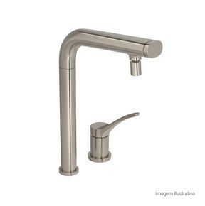 Acionamento-para-Monocomando-Deca-de-Mesa-para-Cozinha-Wave-You-Inox---Deca---4992.INX99.01---Fundo-Branco-Produto-com-item-complementar-posicionada-na-diagonal-direita-e-fechado-ou-produto-redondo