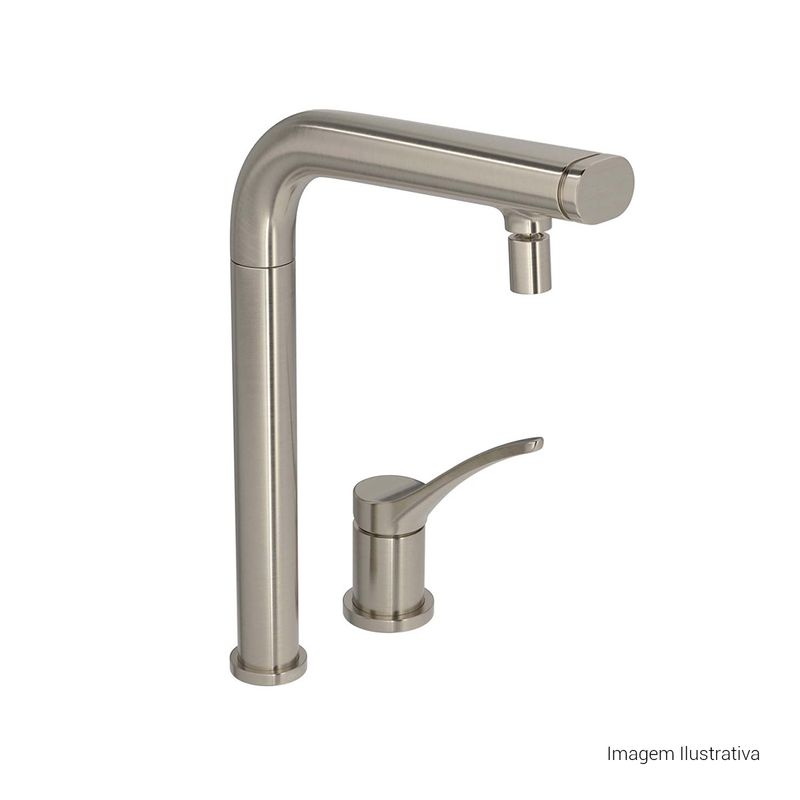 Acionamento-para-Monocomando-Deca-de-Mesa-para-Cozinha-Wave-You-Inox---Deca---4992.INX99.01---Fundo-Branco-Produto-com-item-complementar-posicionada-na-diagonal-direita-e-fechado-ou-produto-redondo