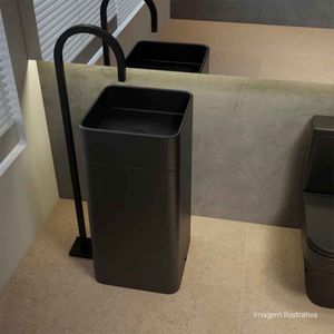 Torneira Curva de Piso Tube Black Matte