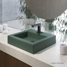 Torneira de Mesa Touchless Bica Baixa para Lavatório Unic Black Matte