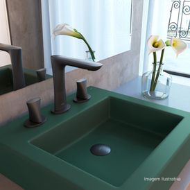 Misturador de Mesa com Textura Bica Alta para Lavatório Dk Black Matte