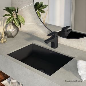 Misturador Monocomando de Mesa Bica Baixa para Lavatório Level Black Noir