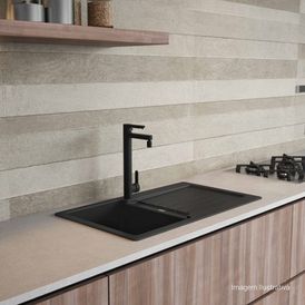 Misturador Monocomando de Mesa com Filtro para Cozinha Twin Black Matte