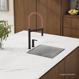 Misturador Monocomando de Mesa para Cozinha Deca Colore Black Matte e Terracota