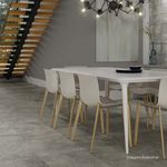 Porcelanato-Cement-Stone-Natural-Gray-90x90cm-Ret---Portinari---6061131A---Ambientada-Ampla-