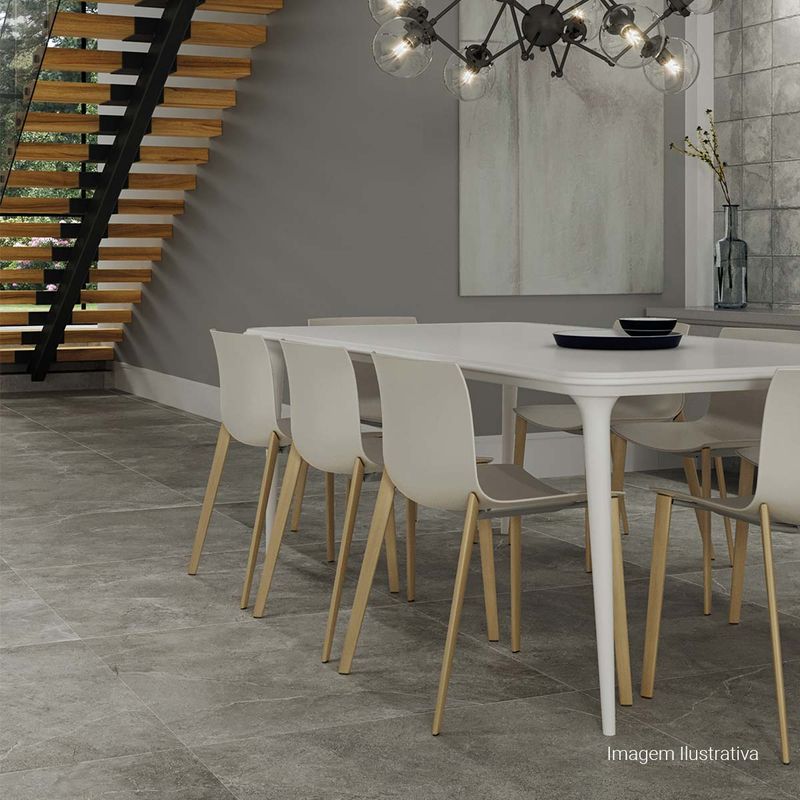 Porcelanato-Cement-Stone-Natural-Gray-90x90cm-Ret---Portinari---6061131A---Ambientada-Ampla-