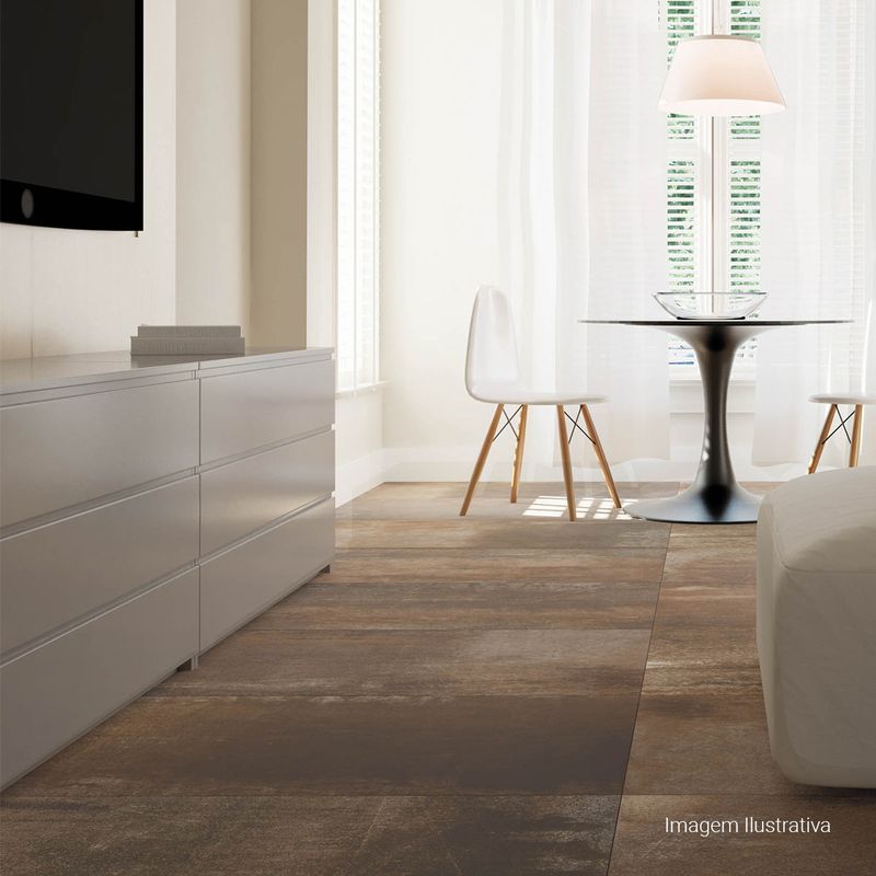 Porcelanato-Rusty-Acetinado-Brown-60x120cm-Ret---Portinari---6058642A---Ambientada-Ampla-