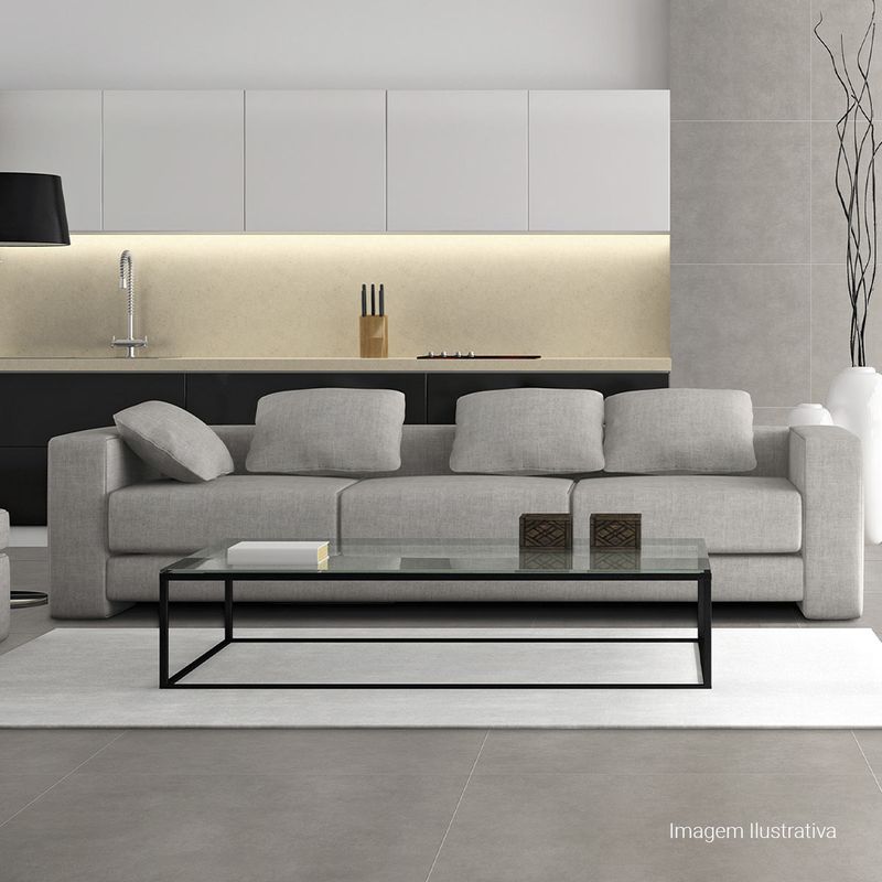 Porcelanato-York-Acetinado-Soft-Gray-90x90cm-Ret---Portinari---6059800A---Ambientada-Ampla-