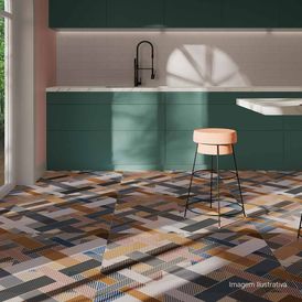 Porcelanato Decorado Natural 80x80cm Multicolor - Ceusa Alegria Dec Mix Nat Esmaltado Retificado