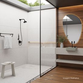 Porta Toalhas Barra Dupla 60cm Black Matte