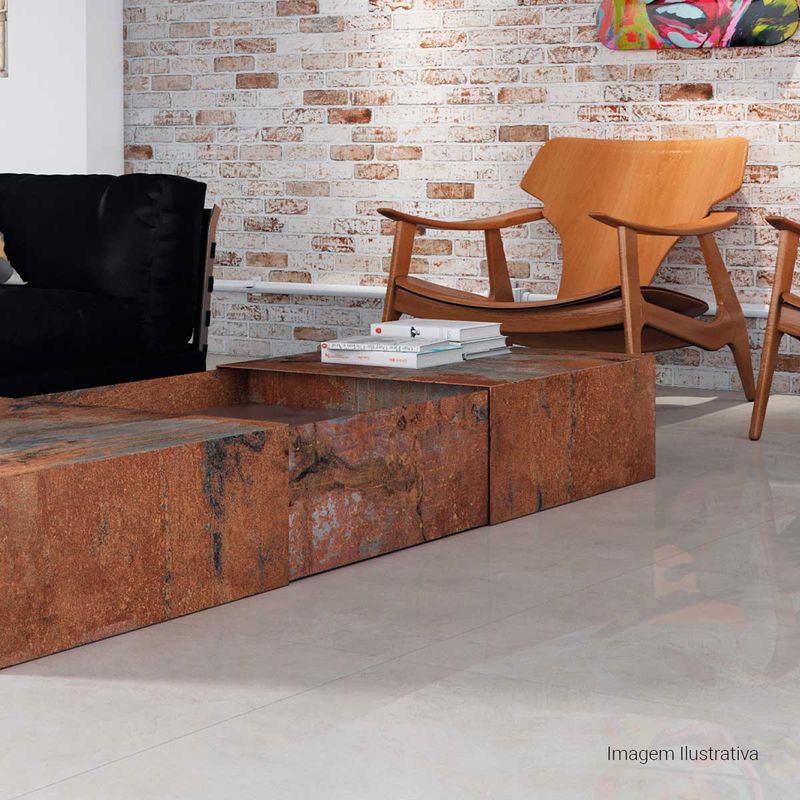 Porcelanato-Loft-Polido-Soft-Gray-90x90cm-Ret---Portinari---6059053A---Ambientada-Ampla-