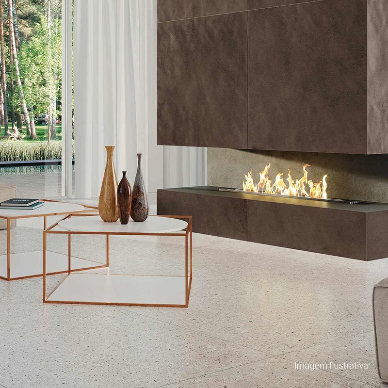Porcelanato-Battuto-Natural-Gray-100x100cm-Ret---Portinari---6060545A---Ambientada-Ampla-