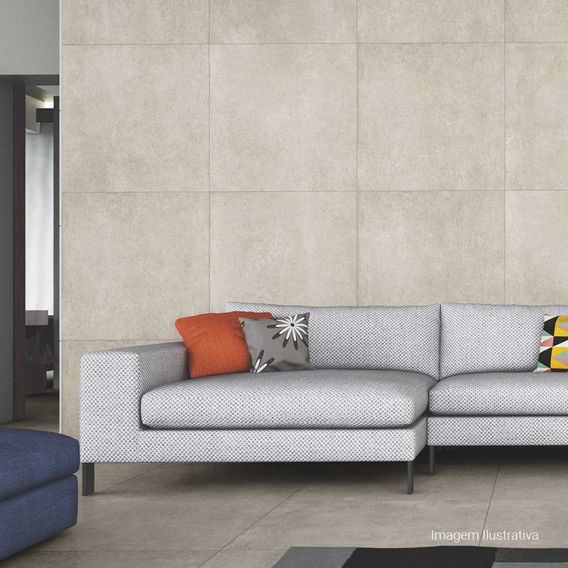 Porcelanato-Chicago-Acetinado-Soft-Gray-90x90cm-Ret---Portinari---6057060A---Ambientada-Ampla-