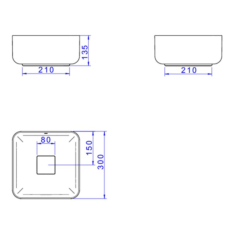Cuba-de-Apoio-Deca-Quadrada-30cm-Soft-Antracite---Deca---L.11030.85---Fundo-Branco-Medida-Imagem-do-Desenho-tecnico-de-engenharia