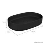 Cuba-de-Apoio-Deca-Oval-60cm-Slim-Ebano-Fosco---Deca---L.14060.94---Fundo-Branco-Medida-Foto-com-medidas-Produto-unico-ou-multiplos