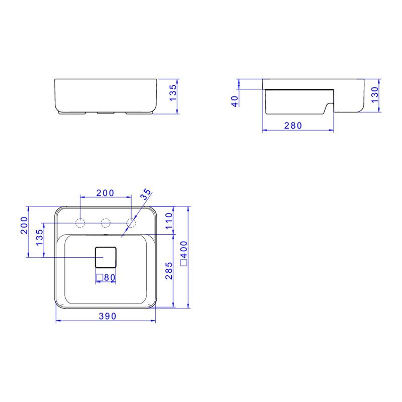 Cuba-de-Semiencaixe-Deca-com-Mesa-Quadrada-40cm-Branco---Deca---L.61040.M.17---Fundo-Branco-Medida-Imagem-do-Desenho-tecnico-de-engenharia