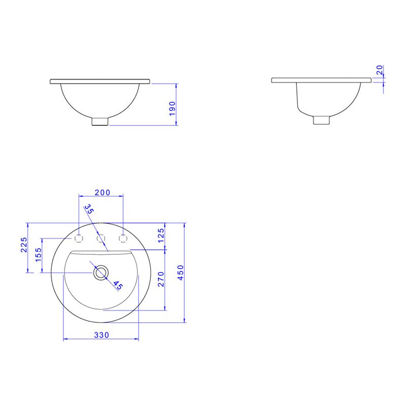 Cuba-de-Sobrepor-Deca-com-Mesa-Redonda-Marrom-Fosco---Deca---L.1272.22---Fundo-Branco-Medida-Imagem-do-Desenho-tecnico-de-engenharia