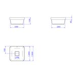 Cuba-de-Sobrepor-Deca-Quadrada-30cm-Branco---Deca---L.21030.17---Fundo-Branco-Medida-Imagem-do-Desenho-tecnico-de-engenharia