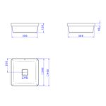 Cuba-de-Sobrepor-Deca-Quadrada-40cm-Branco---Deca---L.21040.17---Fundo-Branco-Medida-Imagem-do-Desenho-tecnico-de-engenharia