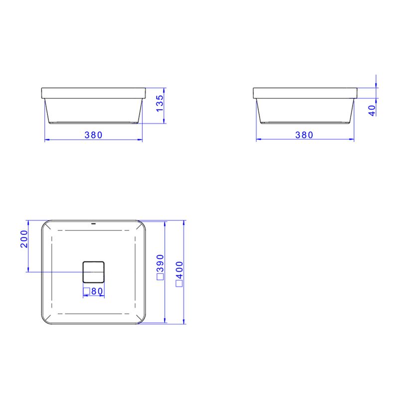 Cuba-de-Sobrepor-Deca-Quadrada-40cm-Barbante---Deca---L.21040.26---Fundo-Branco-Medida-Imagem-do-Desenho-tecnico-de-engenharia