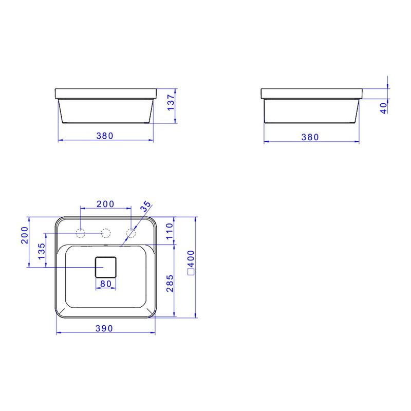 Cuba-de-Sobrepor-Deca-com-Mesa-Quadrada-40cm-Branco---Deca---L.21040.M.17---Fundo-Branco-Medida-Imagem-do-Desenho-tecnico-de-engenharia