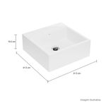 Cuba-Suspensa-Deca-com-Mesa-Quadrada-410mm-Nw-Branco-Gelo---Deca---L.73S.17---Fundo-Branco-Medida-Foto-com-medidas-Produto-unico-ou-multiplos