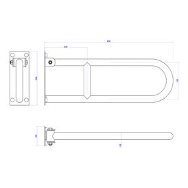 Barra de Apoio Lateral Articulada Conforto 60 Cm Aço Polido