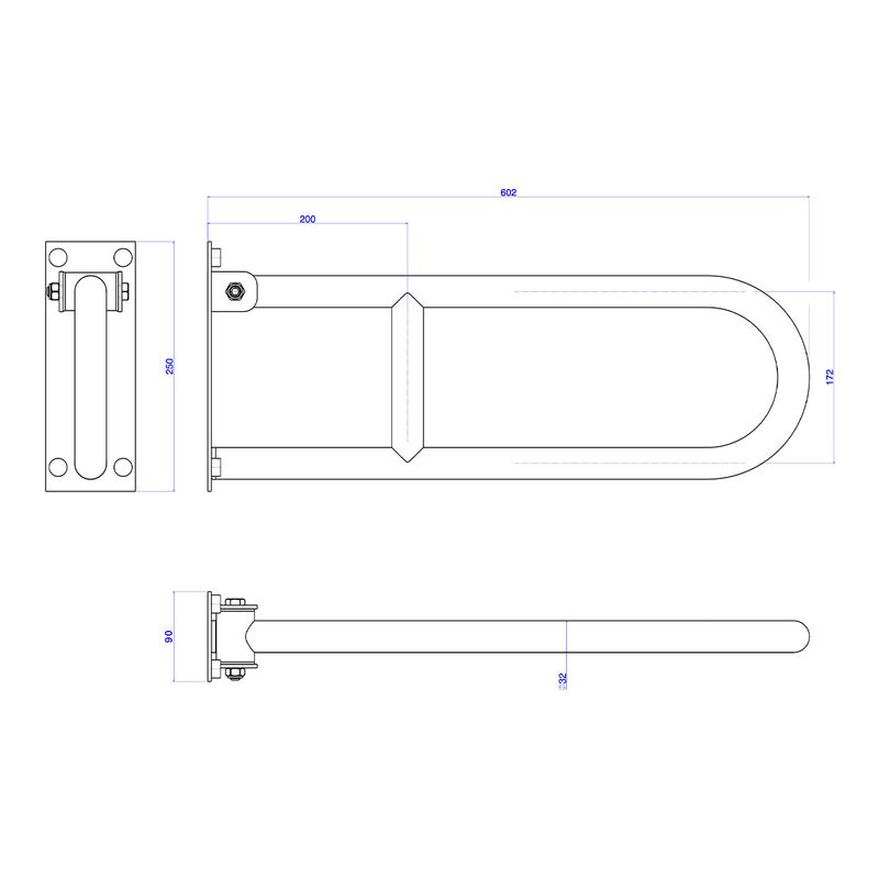 Barra-de-Apoio-Deca-Lateral-Articulada-60cm-Conforto-Aco-Polido---Deca---2315.I.060.POL---Fundo-Branco-Medida-Imagem-do-Desenho-tecnico-de-engenharia