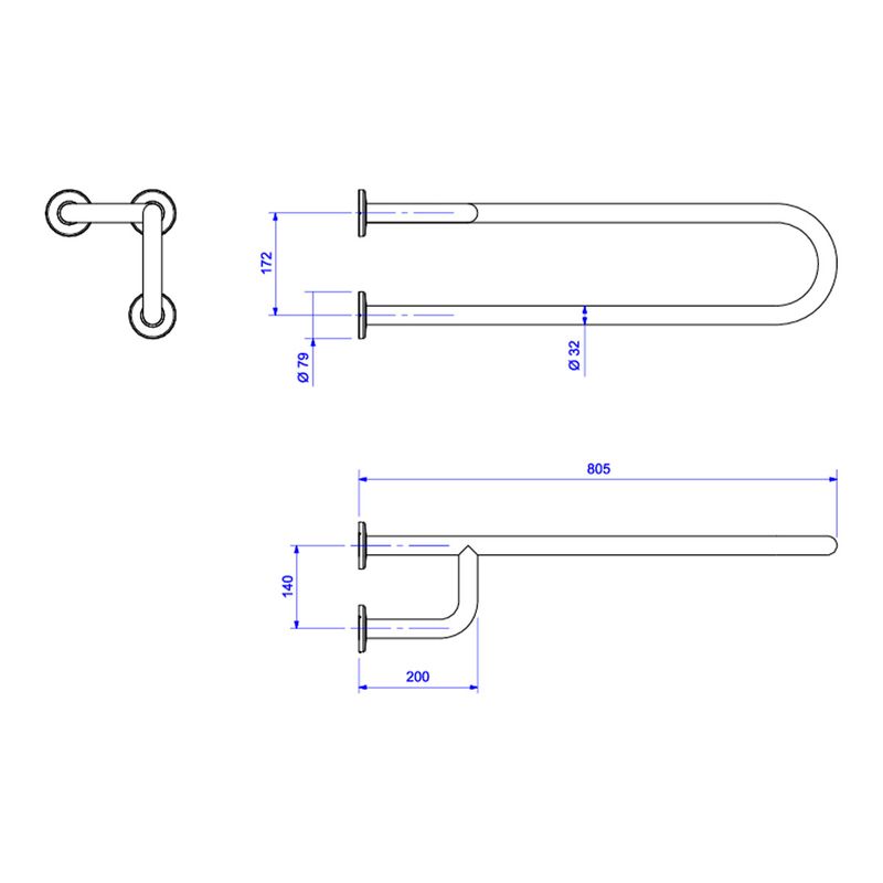 Barra-de-Apoio-Deca-Lateral-Fixa-Direita-80cm-Conforto-Aco-Polido---Deca---2370.I.080.POL---Fundo-Branco-Medida-Imagem-do-Desenho-tecnico-de-engenharia
