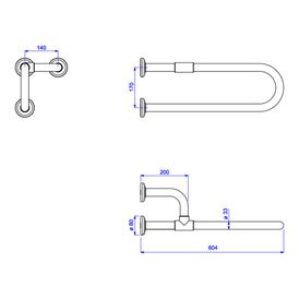 Barra de Apoio Deca Lateral Fixa Esquerda 60cm Conforto Branco