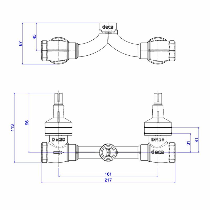 Base-para-Misturador-de-Chuveiro-Deca-com-Entrada-Horizontal----Deca---4424.MI.034---Fundo-Branco-Medida-Imagem-do-Desenho-tecnico-de-engenharia