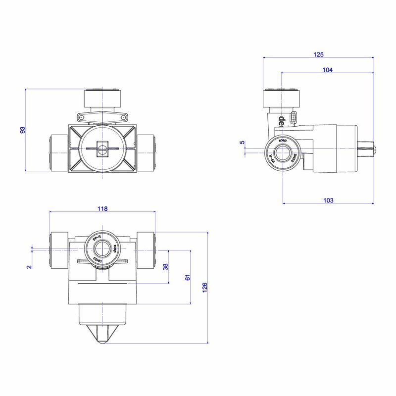 Base-para-Monocomando-Deca-de-Chuveiro-para-Ppr-20mm----Deca---4493.000.PPR---Fundo-Branco-Medida-Imagem-do-Desenho-tecnico-de-engenharia