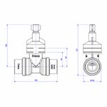 Base-para-Registro-de-Pressao-Deca-Mvs-para-Ppr-25mm----Deca---4416.202.PPR---Fundo-Branco-Medida-Imagem-do-Desenho-tecnico-de-engenharia