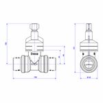 Base-para-Registro-de-Pressao-Deca-Mvs-para-Pvc-25mm----Deca---4416.202.PVC---Fundo-Branco-Medida-Imagem-do-Desenho-tecnico-de-engenharia