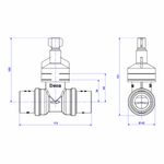 Base-para-Registro-de-Pressao-Deca-Mvs-para-Cpvc-28mm----Deca---4416.302.CPVC---Fundo-Branco-Medida-Imagem-do-Desenho-tecnico-de-engenharia