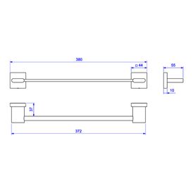 Porta Toalha Barra Polo 30 Cm Black Noir