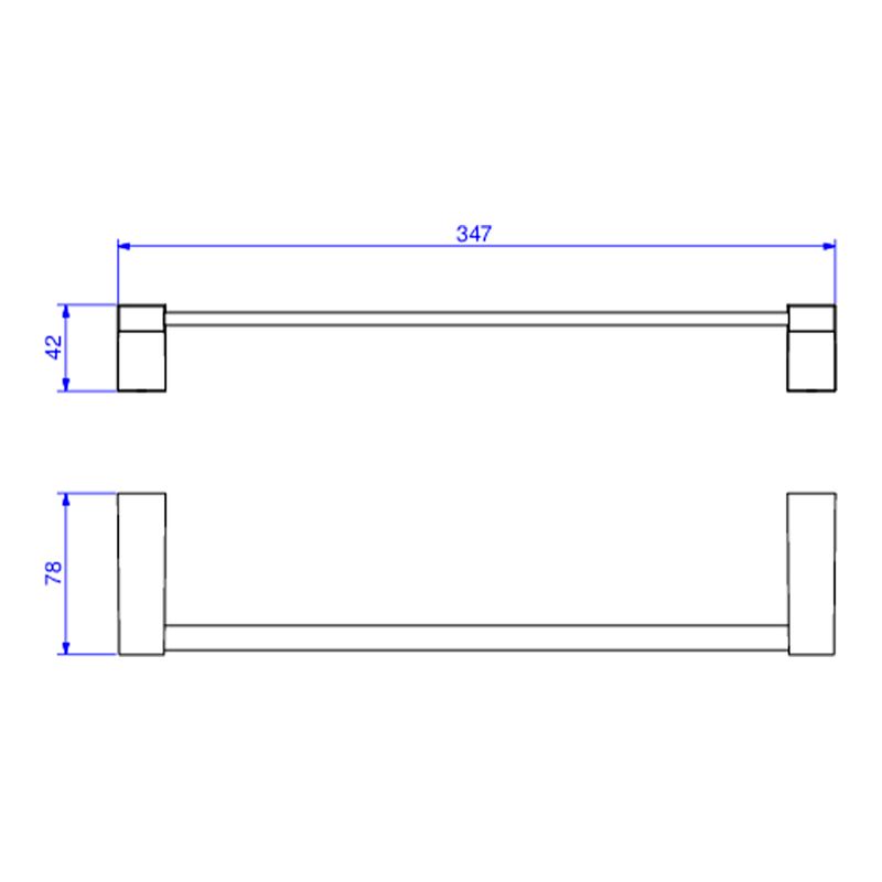 Porta-Toalha-Deca-Barra-30cm-Liv-Cromado---Deca---2040.C22.030---Fundo-Branco-Medida-Imagem-do-Desenho-tecnico-de-engenharia