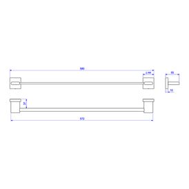 Porta Toalha Barra Polo 50 Cm Cromado