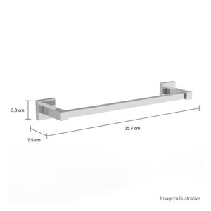Porta Toalha Barra 30cm Quadratta Cromado