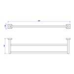 Porta-Toalha-Deca-Barra-Dupla-Quadratta-Black-Matte---Deca---2042.BL83.MT---Fundo-Branco-Medida-Imagem-do-Desenho-tecnico-de-engenharia