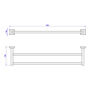 Porta-Toalha-Deca-Barra-Dupla-Quadratta-Black-Matte---Deca---2042.BL83.MT---Fundo-Branco-Medida-Imagem-do-Desenho-tecnico-de-engenharia